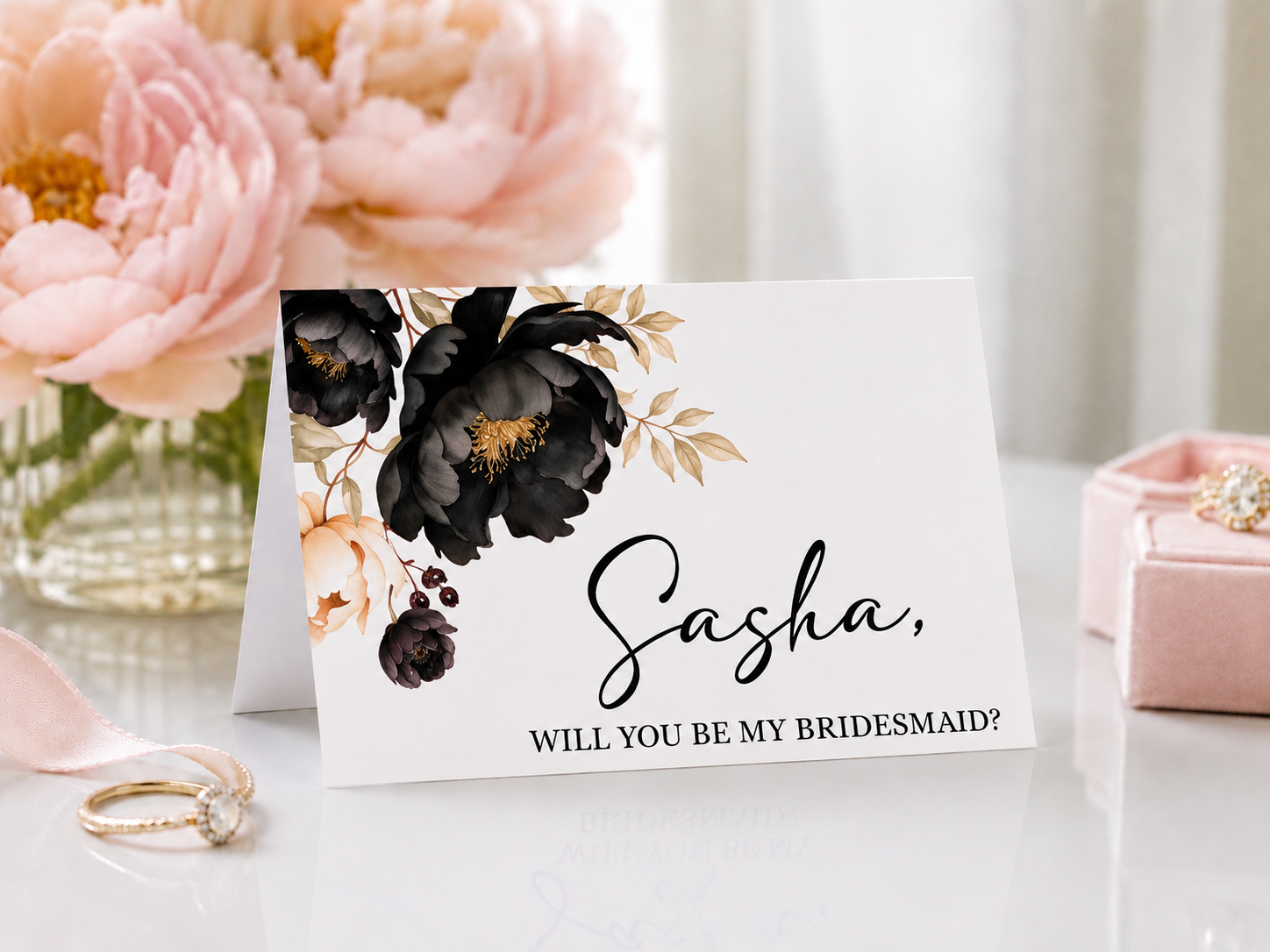 Editable Bridesmaid Proposal Folded Card Template | 3.5” x 5” Printable Canva Card | Digital Download