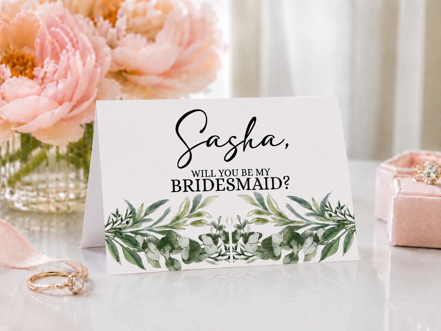 Editable Bridesmaid Proposal Folded Card Template | 3.5” x 5” Printable Canva Card | Digital Download