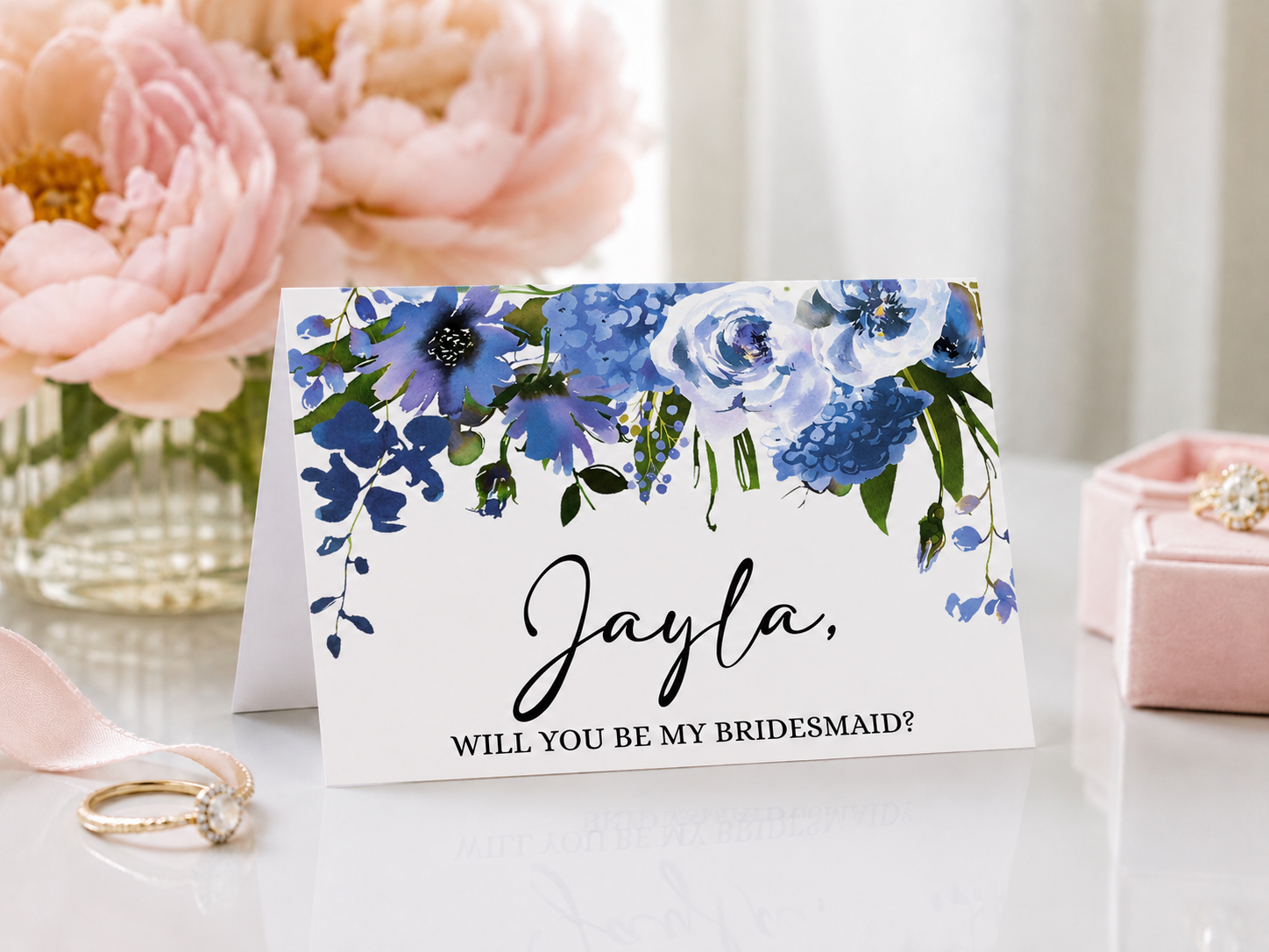 Editable Bridesmaid Proposal Folded Card Template | 3.5” x 5” Printable Canva Card | Digital Download