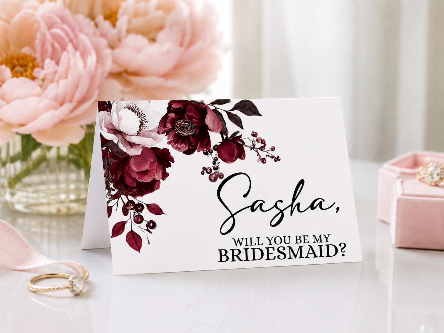 Editable Bridesmaid Proposal Folded Card Template | 3.5” x 5” Printable Canva Card | Digital Download