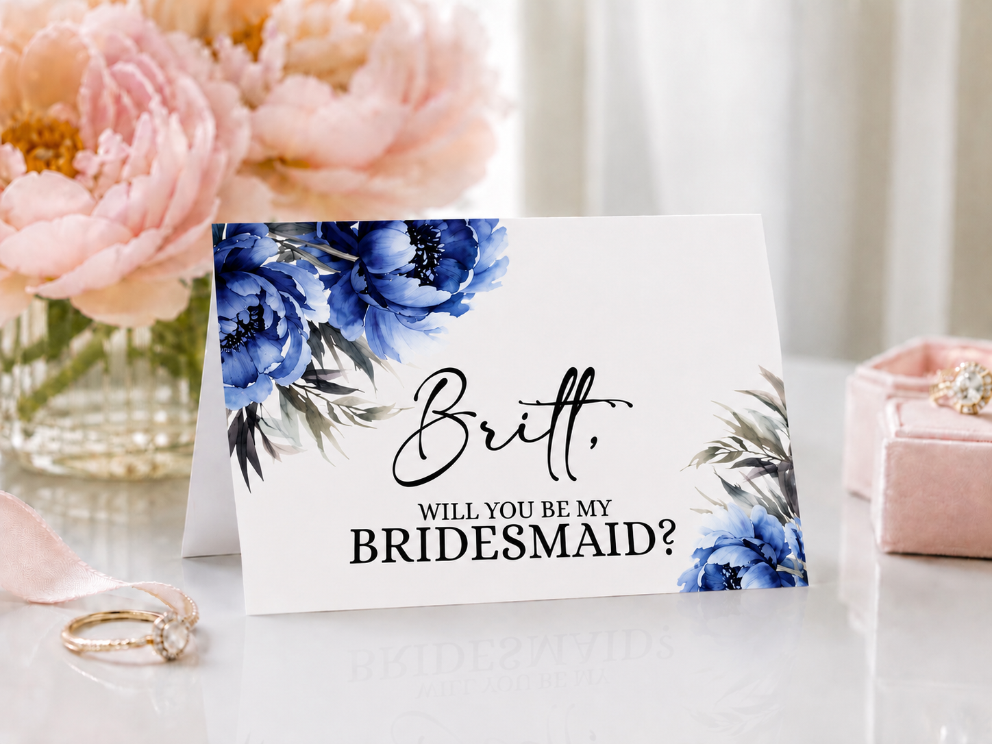 Editable Bridesmaid Proposal Folded Card Template | 3.5” x 5” Printable Canva Card | Digital Download