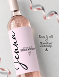 Editable Bridesmaid Proposal Wine Label Template | Printable Wine Bottle Label | Instant Download | Canva Template | Will You Be My Bridesmaid Gift